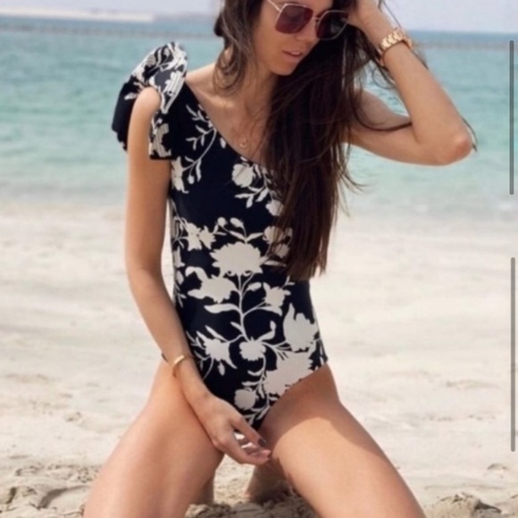 H&M x Johanna Ortiz black asymmetrical swim suit - Picture 3 of 12